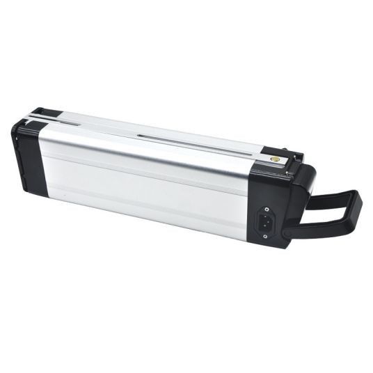 صرفه جویی در انرژی 4 پین 48V 10.4AH 18650 لیتیوم دوچرخه برقی سری ماهی Sliver ضد سقوط برای دوچرخه برقی
