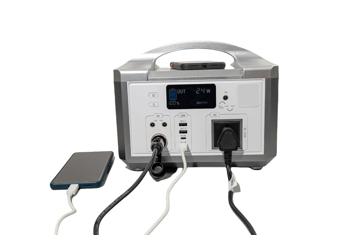 IP65 منبع برق قابل حمل زندگیPO4 600WH باتری قدرت خروجی تا 1200W ژنراتور انرژی خورشیدی برای کمپینگ / استفاده خانگی
