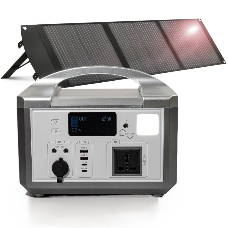 چراغ ال ای دی / چراغ SOS 300W منبع برق انرژی بیرونی با شارژ بی سیم بانک برق خورشیدی قابل حمل برای پیاده روی در فضای باز